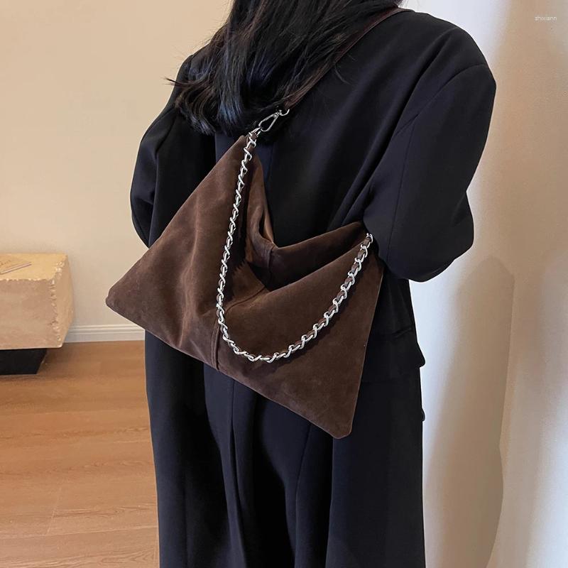 Shoulder Bags Red Faux Suede Large Capacity Crossbody Vintage Underarm Commuting For Women Casual Fashion High Quality Tote zhanyishengli