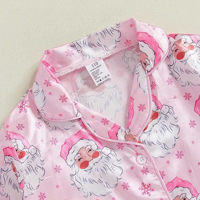 Clothing Sets Toddler Girl 2-Piece Christmas Pajamas Set with Long Sleeve Feather Trim Shirt and Pants - Festive Sleepwear for Baby H241126