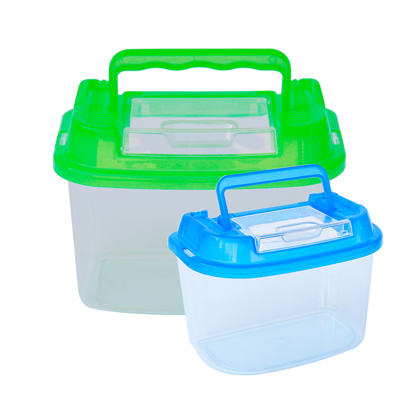 Plastic Transparent Turtle Tank Fish Tank Portable Plastic Goldfish Bowl Aquariums Accessories Great for Small Animal Care