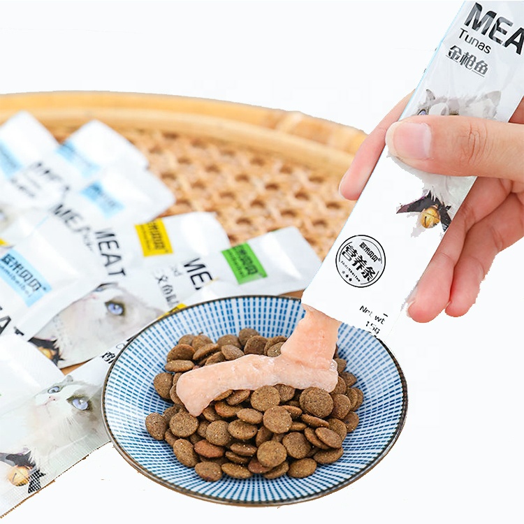 Wholesale 15g*1300pcs Salmon Chicken Tuna Cream Snack Pet Treats Cat Treat Snack Wet Food Cat Puree Treats Cat Liquid Snack