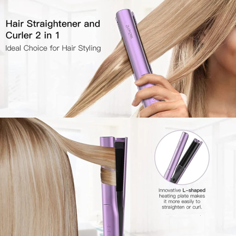 Showsee 2 In1 Hair Straightener Curler E2 Profession Ceramics Hairdressing Styling Tools Electric Curling Iron 241125