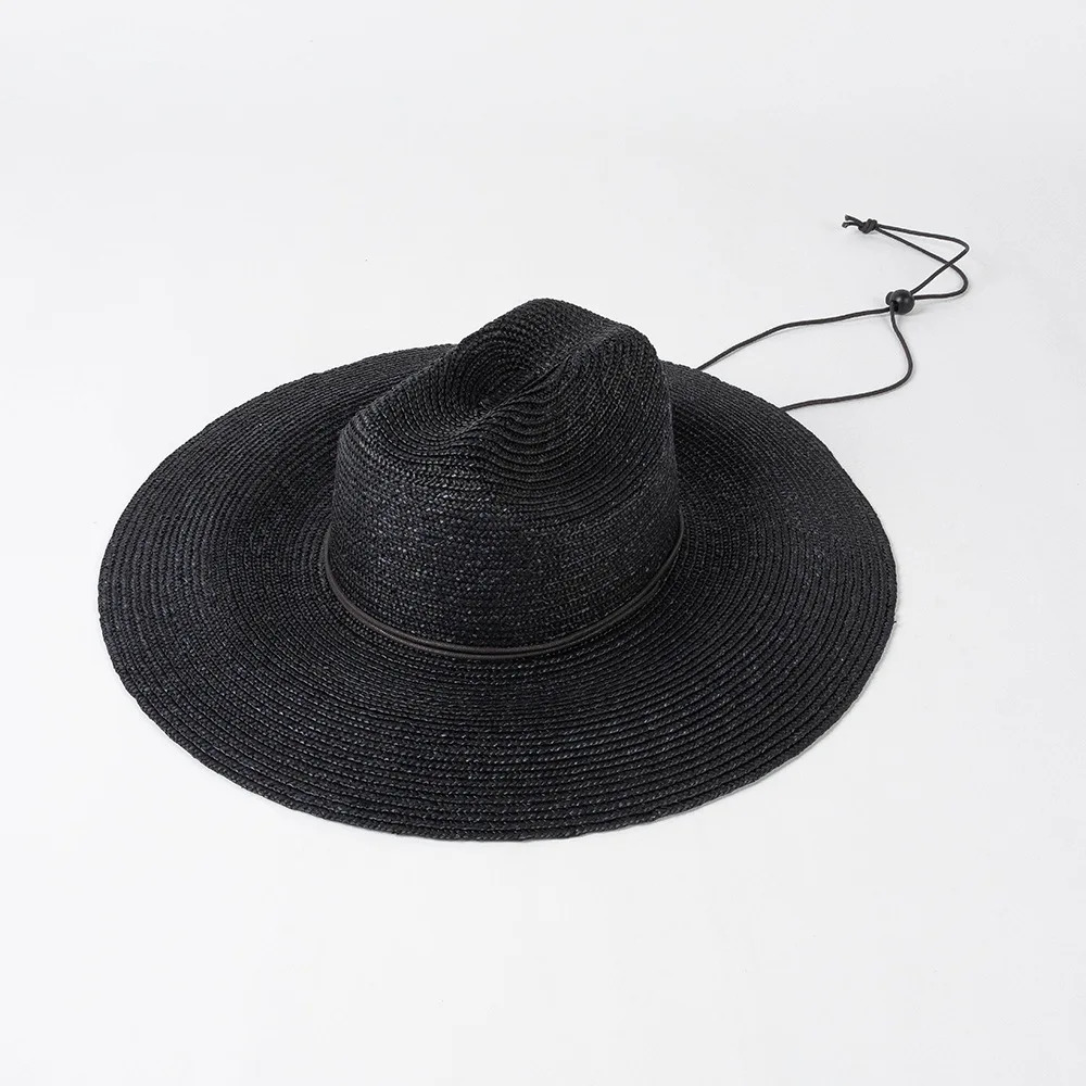 handwoven Panama Straw Hats for Women Summer Beach Sun Hat Wide Brim Fedora Cap UPF50 Large Palm Leaf Safari 240423