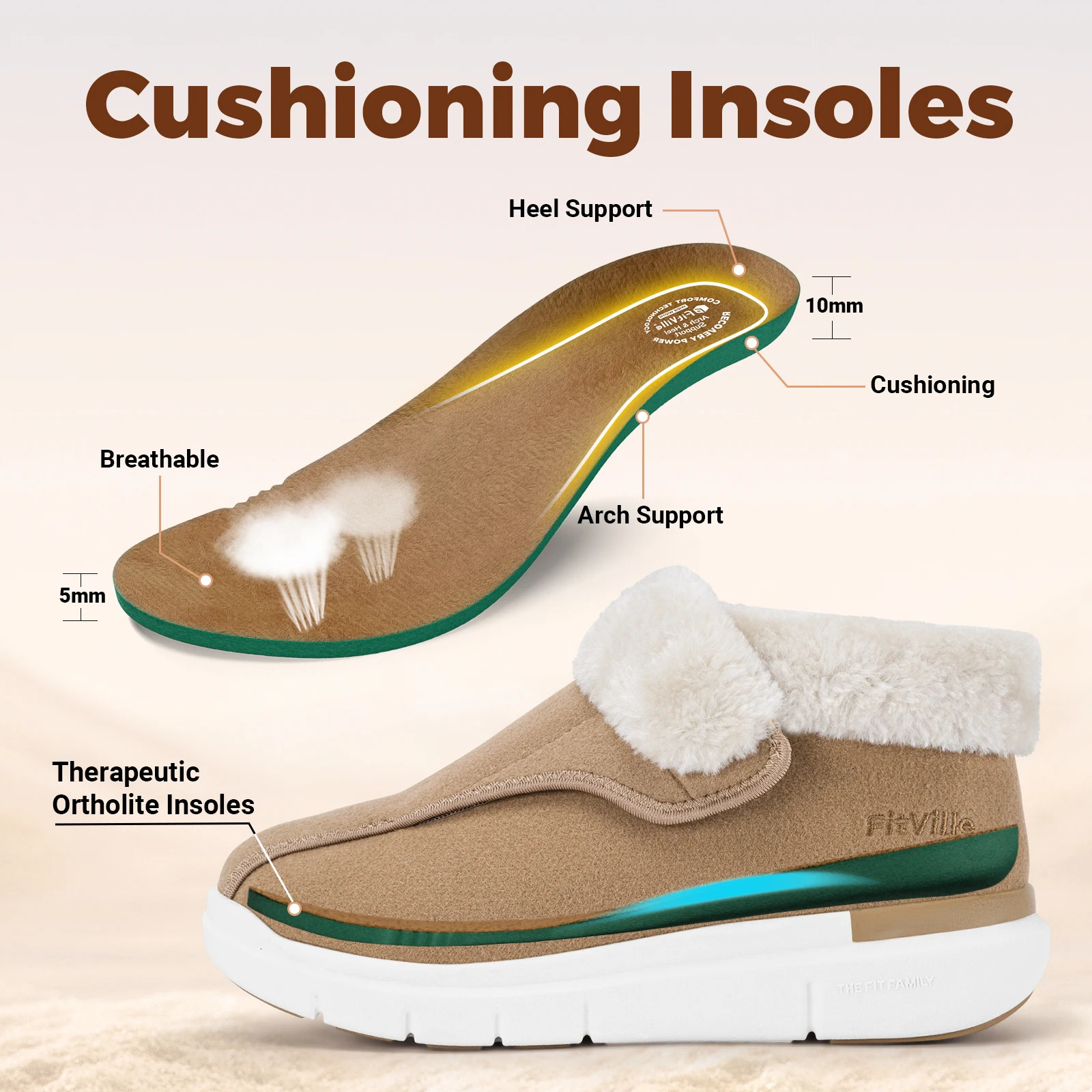 Fitville Winter Shoes For Women Diabetic Boots Widened Warm Adjustable Suitable For The Elderly To Relieve Foot Swelling 241126
