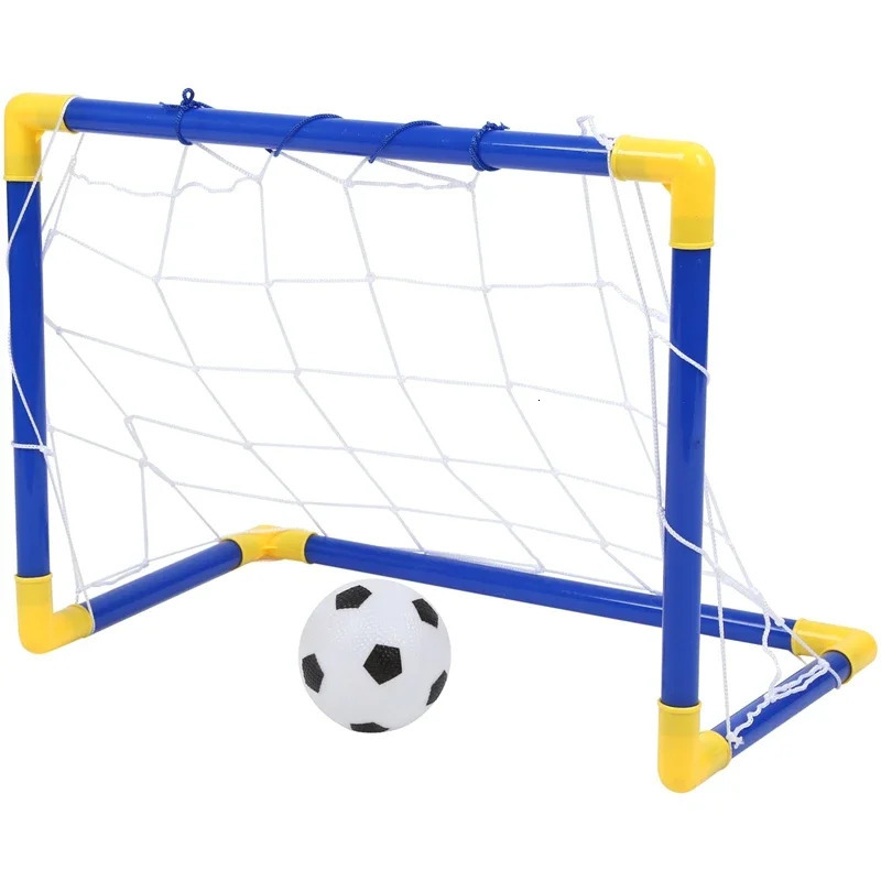 Indoor mini folding football soccer ball goal post net set pump kids sport outdoor home game toy child birthday gift plastic 241120