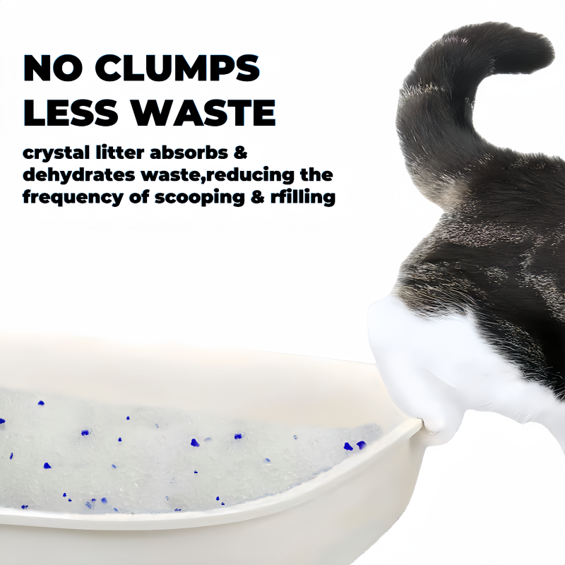 Blue Crystal Silicone Cat LitterSuperior Odour ControlAromatic Dust Free Cat Litter1-4mm Crystal Cat Litter