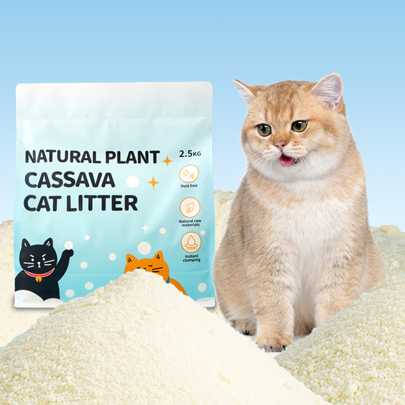 OEM Customized Sustainable Cat Litter High Water Absorption Dust-Free Clumping Strong Deodorization Air Sand Ball Corn Starch