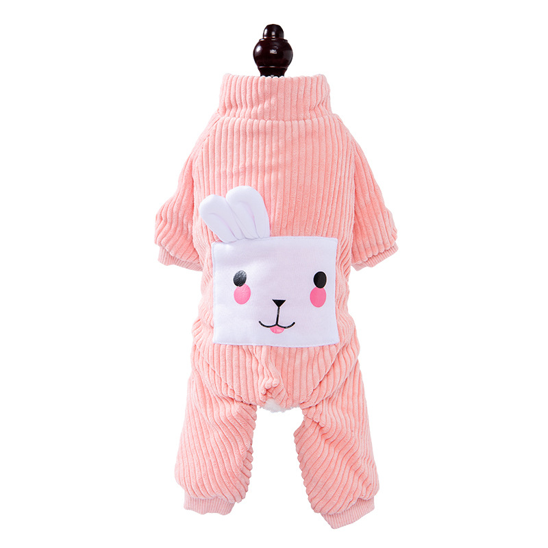 Warm Thick corduroy Pet Clothes Cute Funny Sport Cartoon Style Apparel Dogs Cats Small XL XXL Sizes Winter Spring Holidays