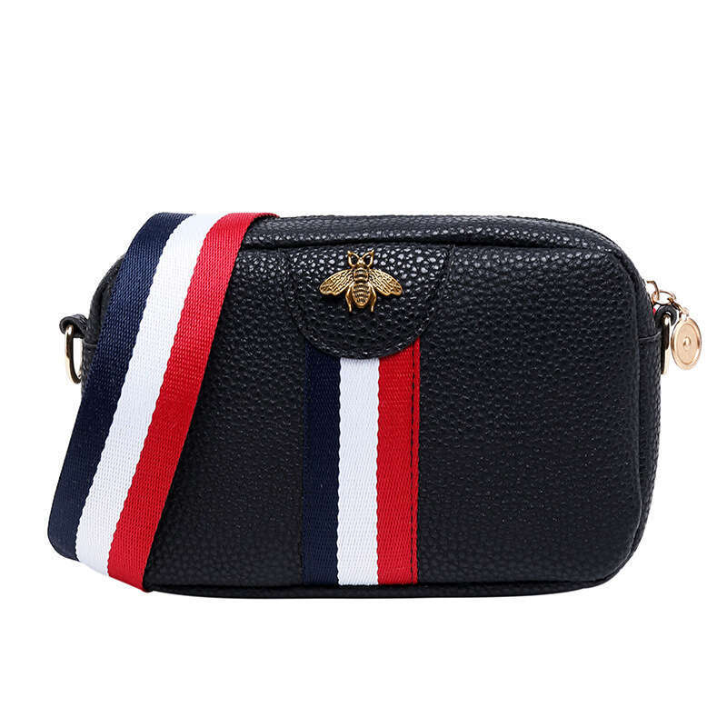 2023 Japan and South Korea New Women's Casual Square Single Shoulder Crossbody Fresh Colored Ribbon Phone PU Small Bag