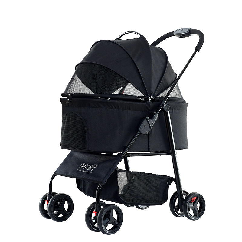 2024 Middle Cat Dog Easy Walk Folding Travel Carrier Carriage Pet Stroller for travel with your pet