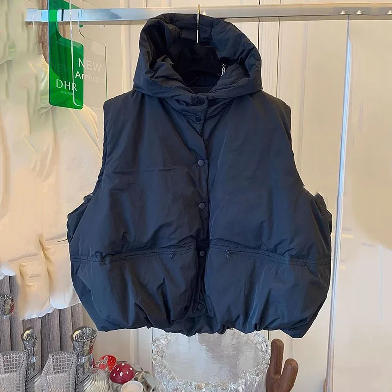 Autumn and winter cotton vest jacket for women long sleeved Parkas warm short sleeved vest jacket for women vest jacket for women top 241126