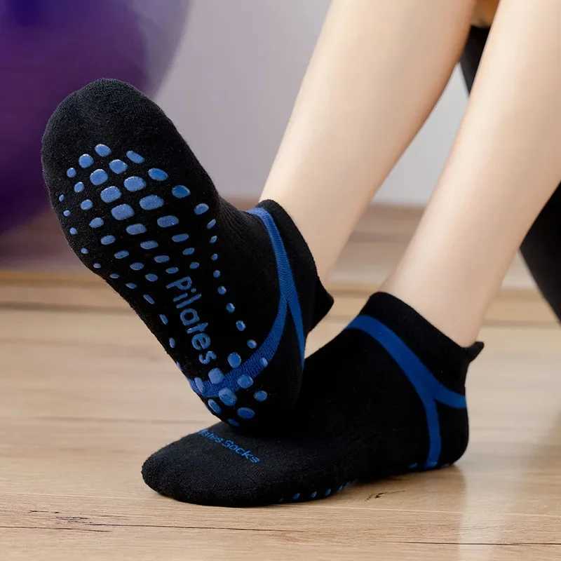 Yoga Socks Men Women Profional Silicone Non-slip Pilates Socks Large Size Indoor Floor Gym Fitn Cotton Dance Sports SocksXJ241125