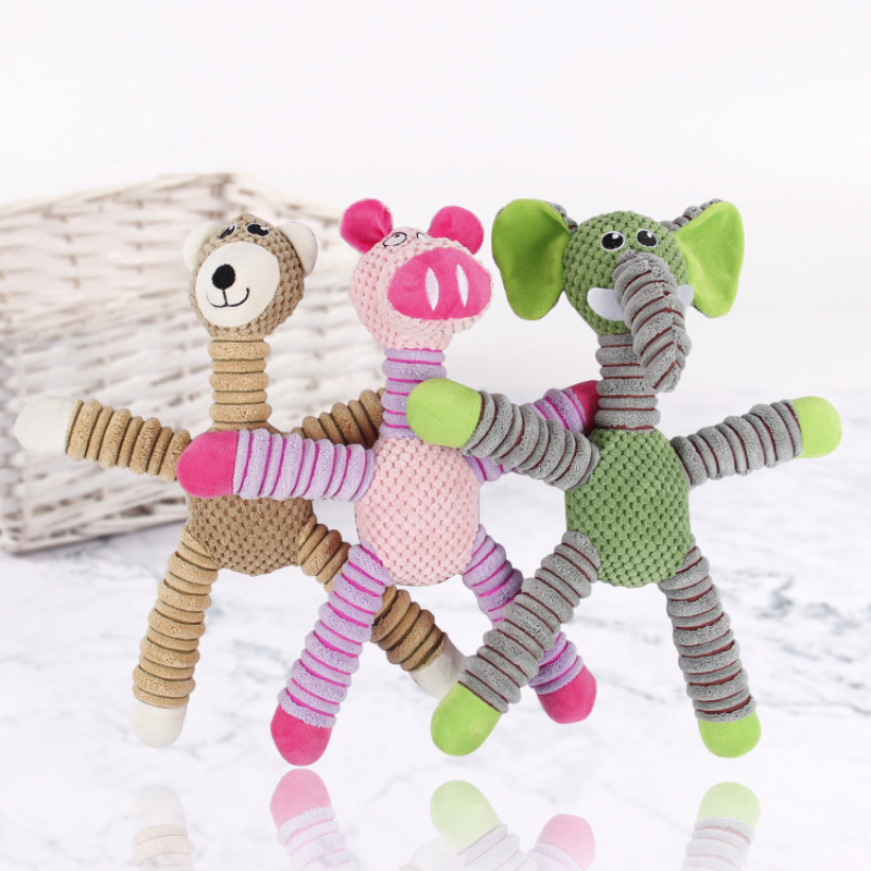 Elephant Pet Plush Squeaky Dog Toy Fun Soft Puppy Dog Chew Toy Interactive Bite Resistant Pet Supplies Animal Design Dog Toy Cat