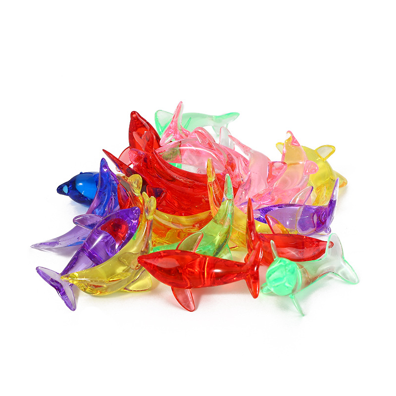 Wholesale Acrylic Dolphin Beads Multicolored Transparent Ornaments Aquarium Home Fish Tank Decoration