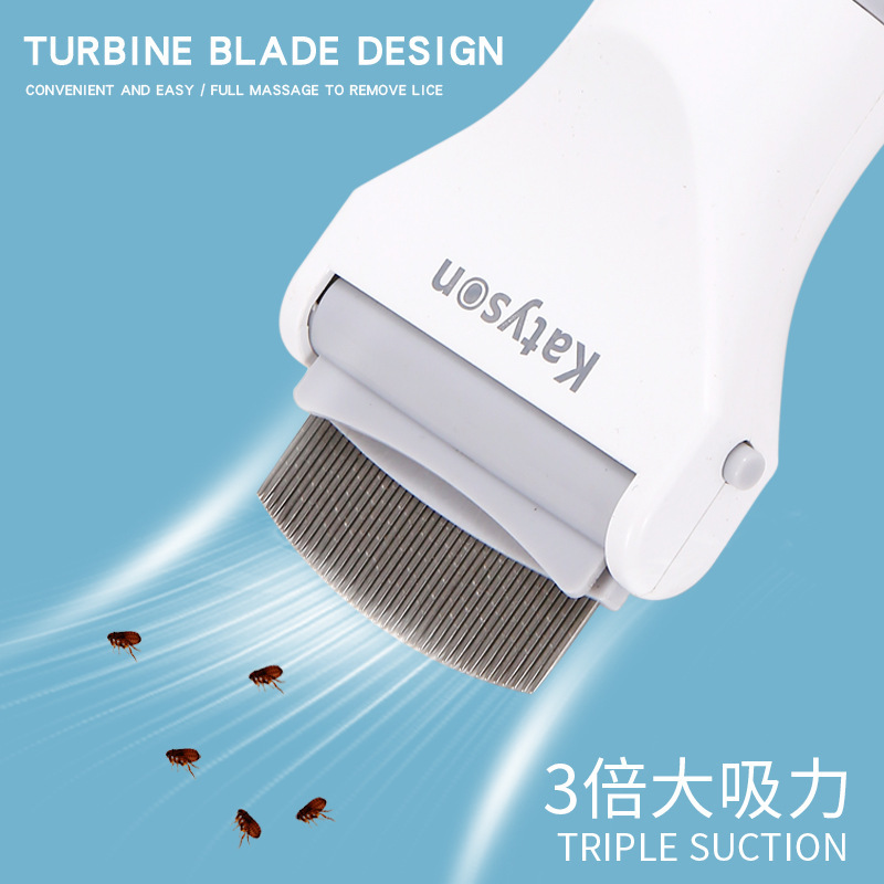 Electric Pet Flea Lice Cleaner Comb Dog Flea Vacuum Comb Pet Self Cleaning Slicker Brush Custom LOGO Dog Cleaning Dog Brush