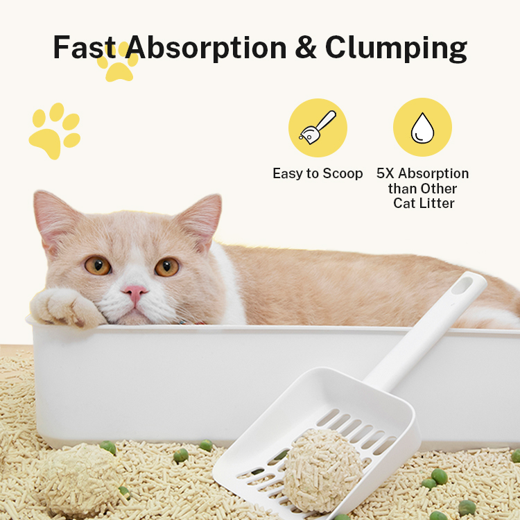 High Quality 6L Clumping Crushed Tofu Shape Cat Litter Low Dust and Dust-Free from Manufacturers Plant Cat Sand Cat Litter