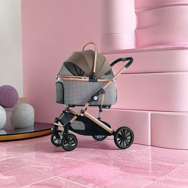 wholesale multi color outdoor travel 4 wheel pet stroller fold dog carrier city walk strolg cart