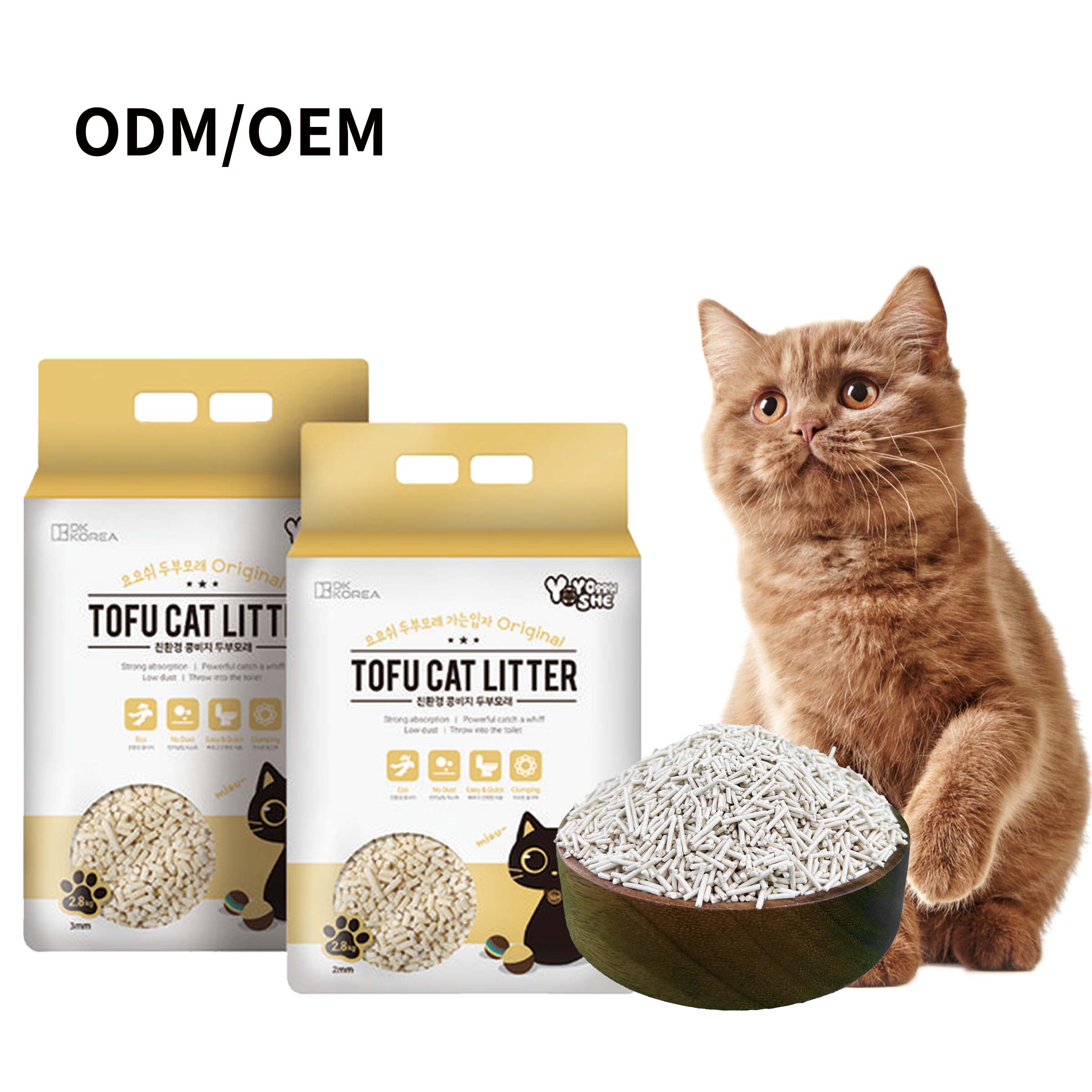 Factory Eco-friendly Natural Dust Free Organic cat Sand Premium Quick Clumping tofu cat litter