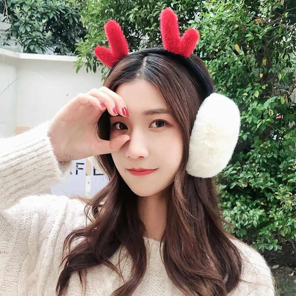 Autumn Winter Christmas Earmuffs Women Men Ear Warmer Plush Solid Color Adjustable Foldable Ear Muffs Earfl EarmuffsXJ241126