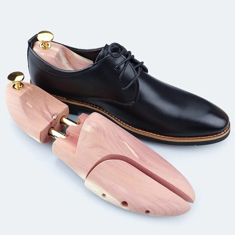 1 pair of high-quality double tube red cedar wood adjustable shoe shape mens and womens shoe tree stretching machine anti wrinkle 241126