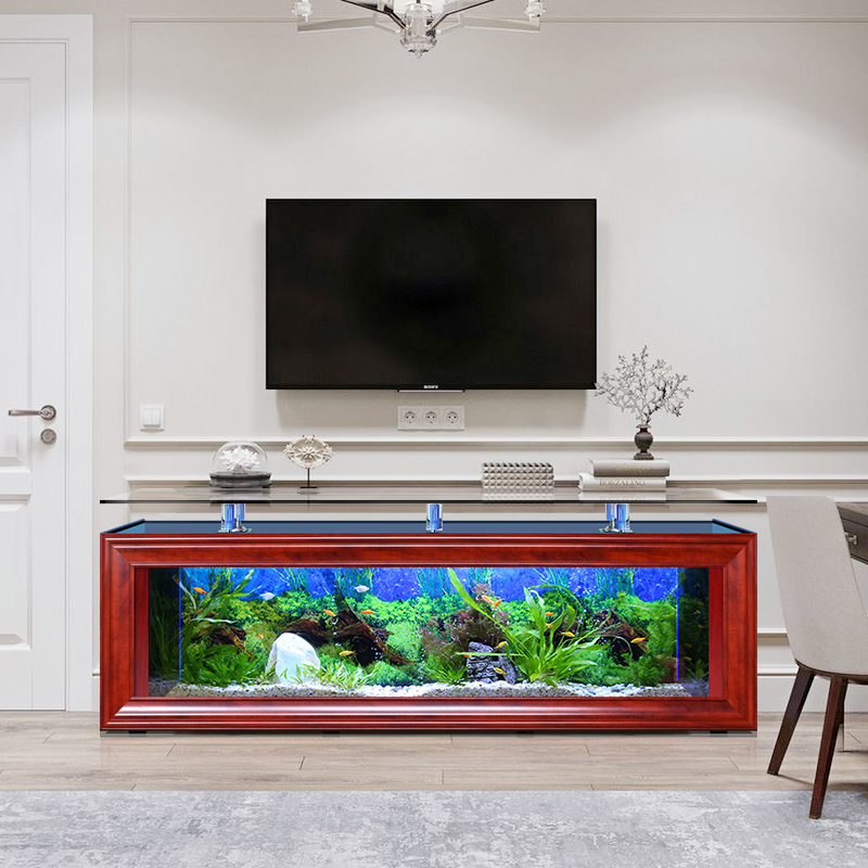 Special Design Curved Glass Coffee Table Fish Tank Important Desk Fish Tank