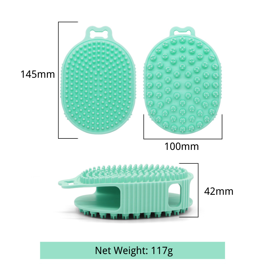 2024 Eco-Friendly 2 in 1 Silicone Shampoo Brush & Hair Scalp Massage Body Scrubber for Pet's Shower