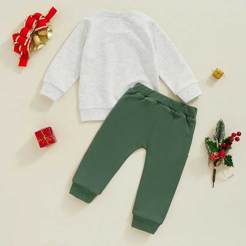 Clothing Sets Children s Boys Christmas Costume Festive Long Sleeve Reindeer Print Hoodie with Cozy Elastic Waist Joggers 2-Piece Set H241126