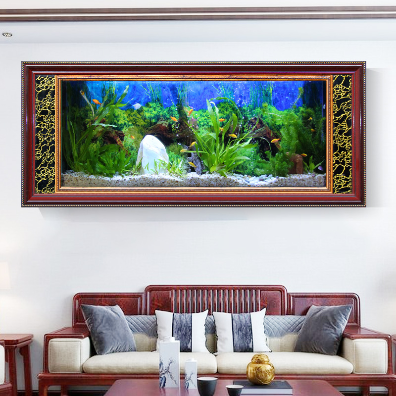 Hanging Picture Frame with Integrated Design Ideal for Pool or Fish Tank Area Decoration