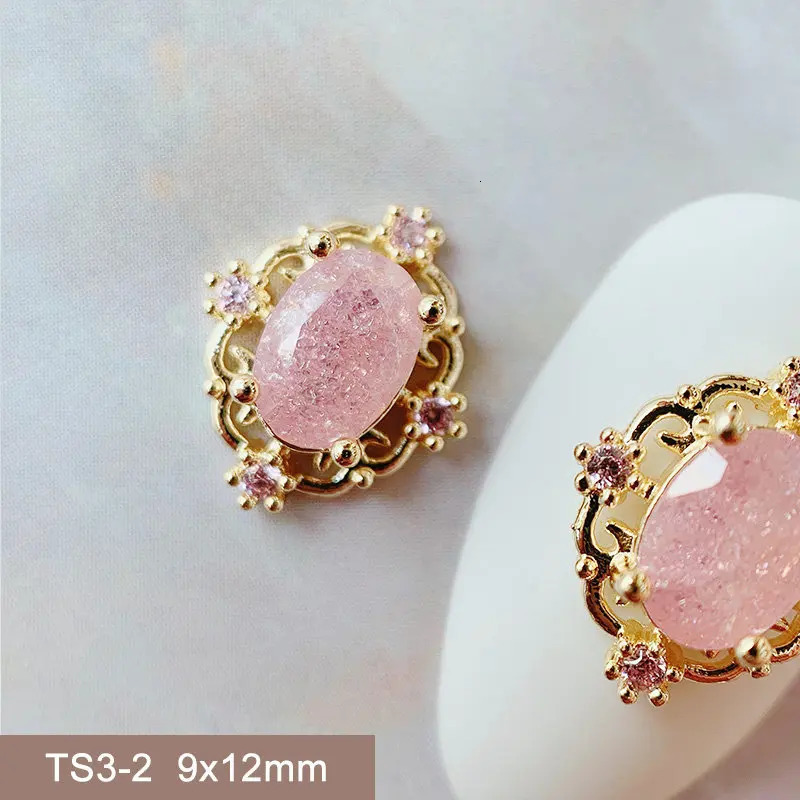 10 pieces/batch Ice Flower Oval Zircon Crystal Metal Alloy Stone Jewelry Decorative Nail Accessories Charm Supplies 241126