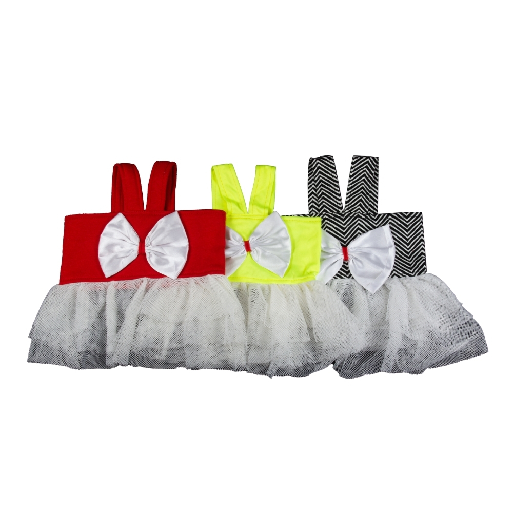 Wholesale Custom Apparel Spring Summer Voon Mesh Bow Dress Small Medium Dog Dress Pet Clothes