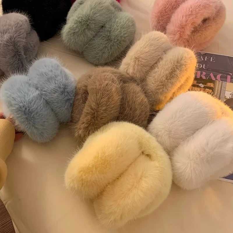 Soft Plush Ear Warmer Winter Earmuffs for Women Men Fashion Solid Color Earfl Outdoor Cold Protection Ear-Muffs Ear CoverXJ241126