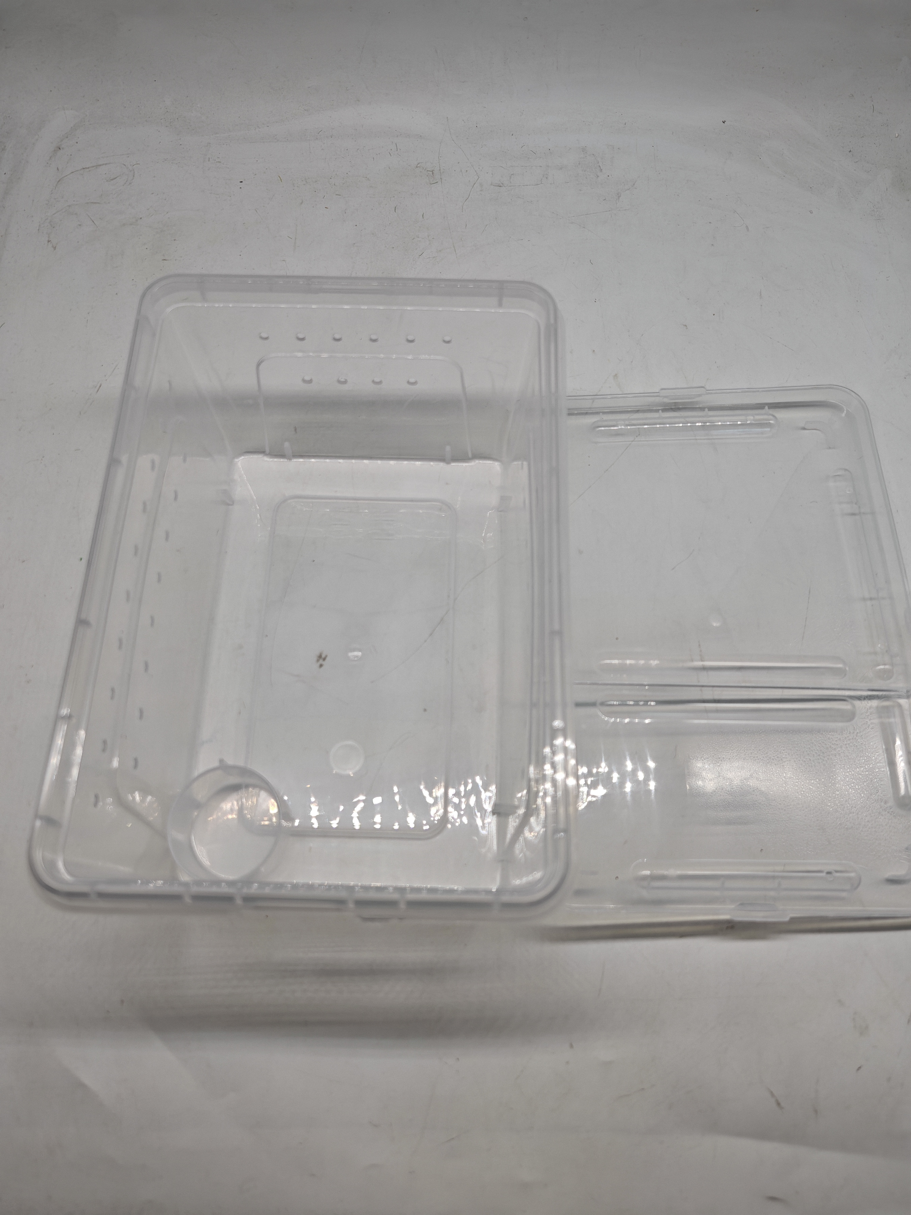 27*19*12cm transparent/black reptile pet carriers plastic reptile cage terrarium for reptiles