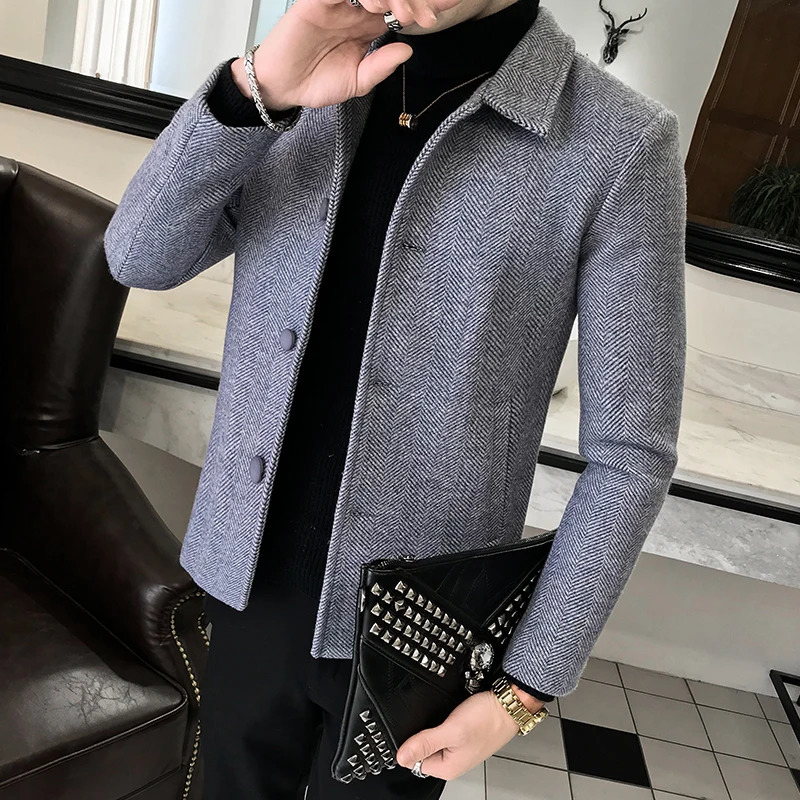 Mens Wool Coat Blends Plus Cotton Thick Warm Classic Jackets Size Casual Solid Fashion High Quality Fall Winter 2024 N31 241120