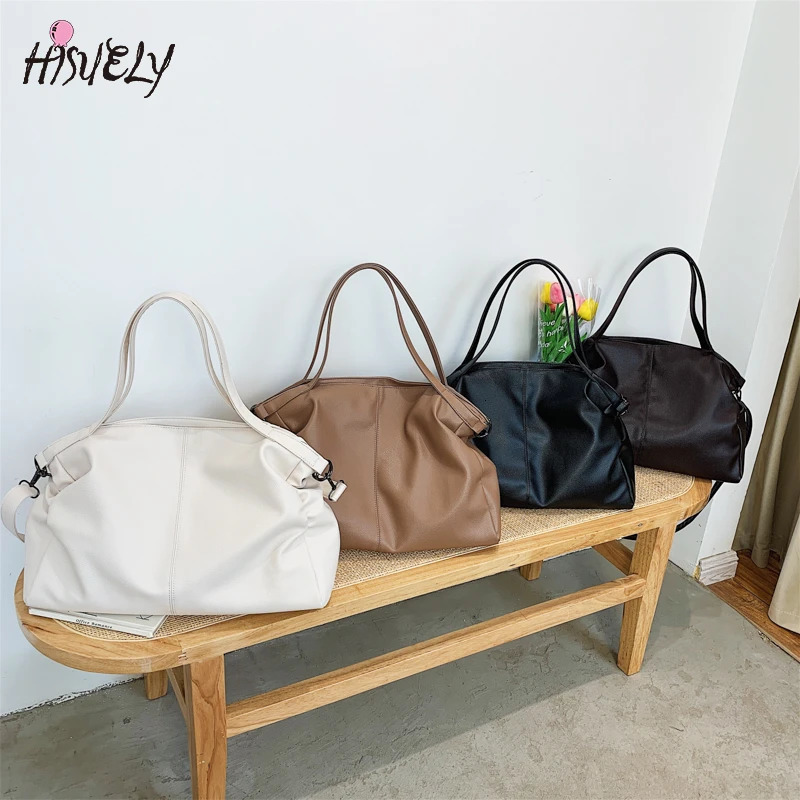 Black Tote Bag Large Capacity Hobo Shoulder Bags for Women Shopper Lady Travel Quality Soft Leather Crossbody Handbags Bolsa 241125