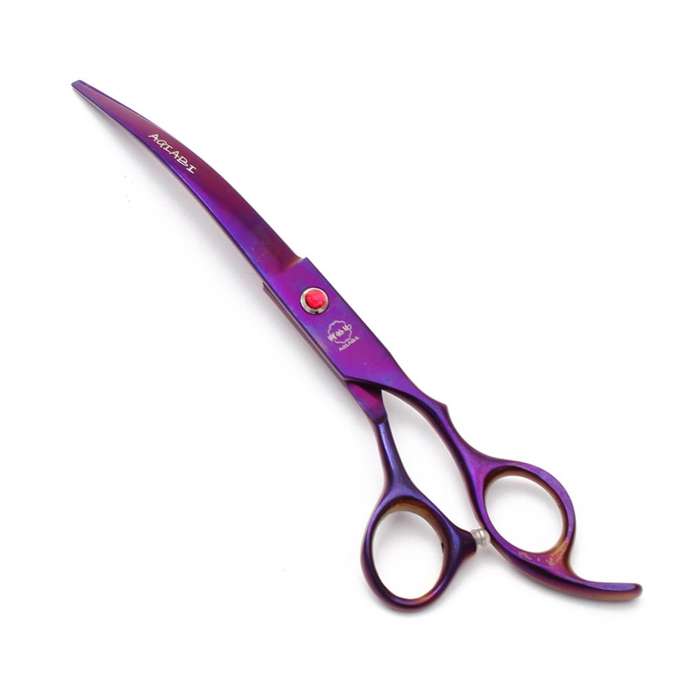 Pet Groomer Scissors 7" AQIABI Japanese Steel Bend Down Scissors Pet Scissors A4007