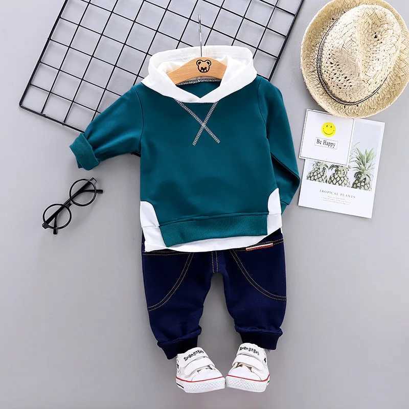 Clothing Sets Boys New Clothing Sets Spring Baby Hooded Long Sleeve T-Shirt Pants Kids Sport Suit For Autumn Children Casual Letter Outfit H241126