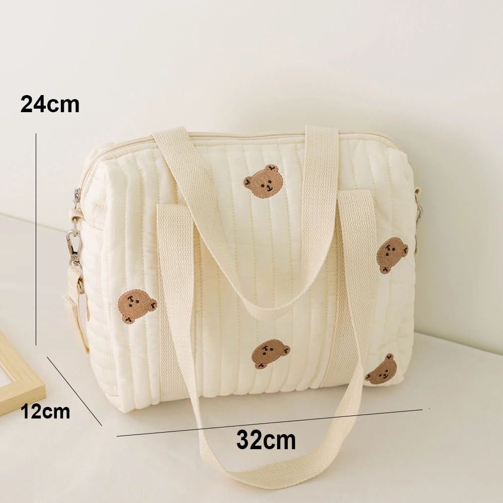 Zipper Embroidery Quilted Baby Diaper Bag Organizer Maternity Bag for Stroller Mommy Single Shoulder Bag Travel Large Outing Bag 241126