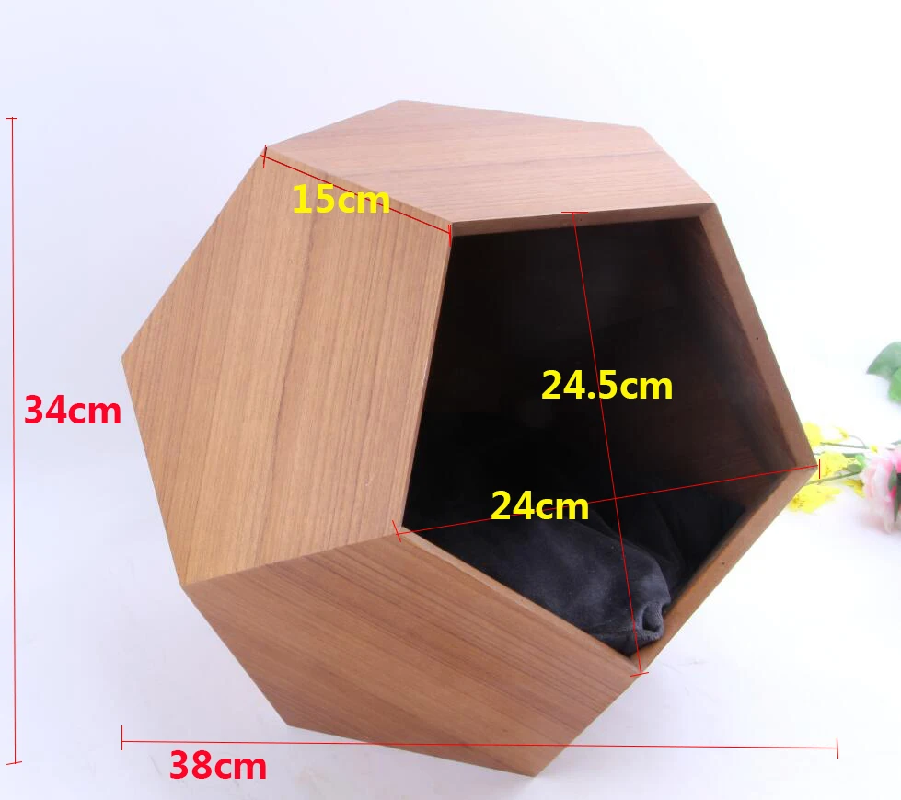 2024 New Wholesale Wooden Pet Houses Furniture High Quality Wooden Pet Furniture Geometric Pet Cave