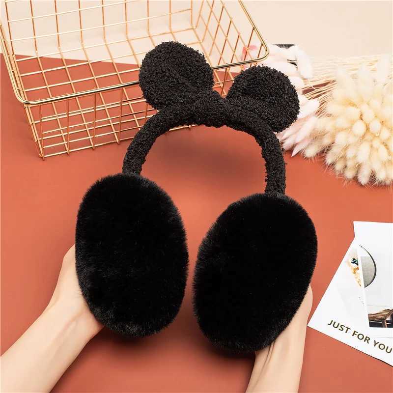 Cute Plush Black Bat Wing Warm Earmuffs Gothic Womens Lolita Dark Girl Warmer Muff Ear Cover ly Fold Accories HeadbandXJ241126