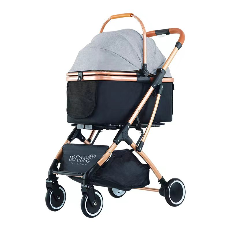 //Four wheels carrier strolling cart foldable pet dog stroller for cat and dog