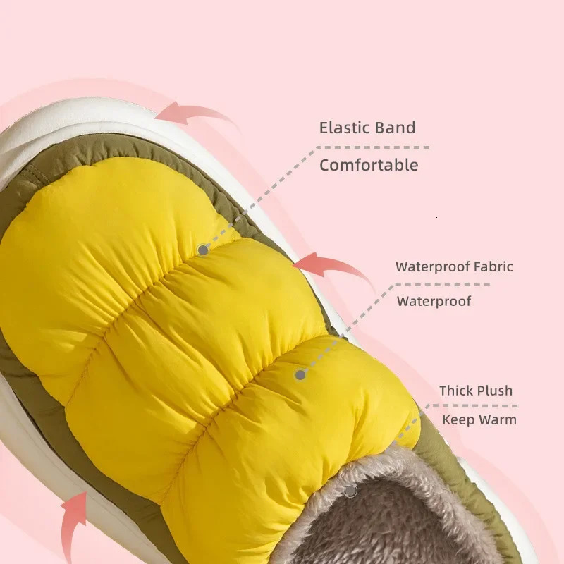 fashion plus size 48 49 winter waterproof mens warm slider womens couple plush slider home anti slip shoes outdoor apartment 241126
