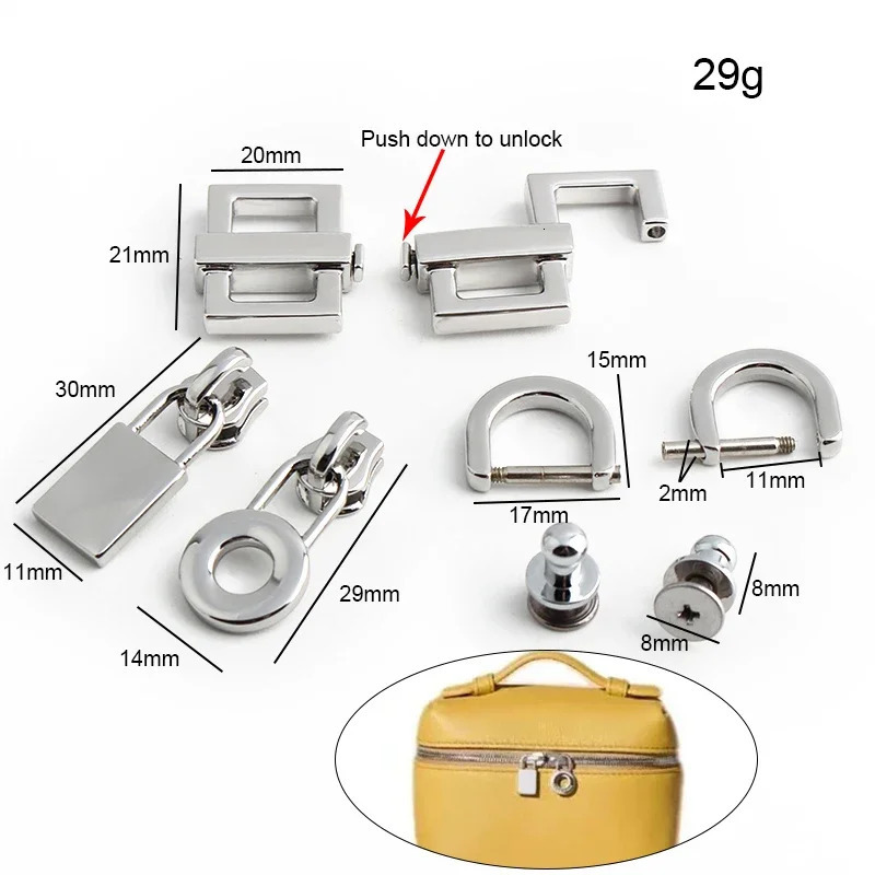 GoldSilver Stainless Steel Metal Rectangle Hanger Clasp Locks For DIY Craft Handbags Purse Bags Buckles Hardware Accessories 241125