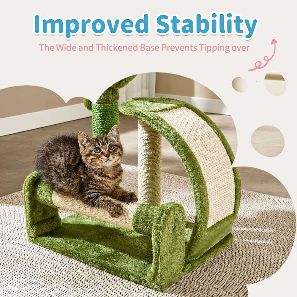 Made4Pets Cat Scratching Post, Cactus Scratcher Tree for Indoor, Adult Kitten Scratch Pad, Natural Sisal Ropes, Cute Kitty Nail File Vertical Scratche