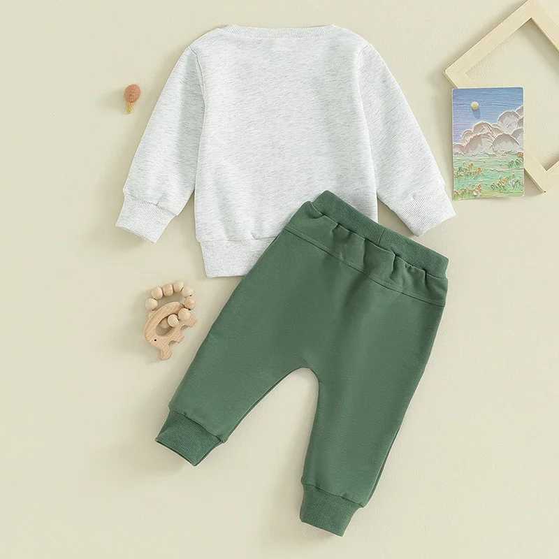 Clothing Sets Toddler Boys Fall Spring Outfits Letter Eagle Print Crew Neck Long Sleeve Sweatshirts Long Pants 2Pcs Sweatshirts Clothes Set H241126