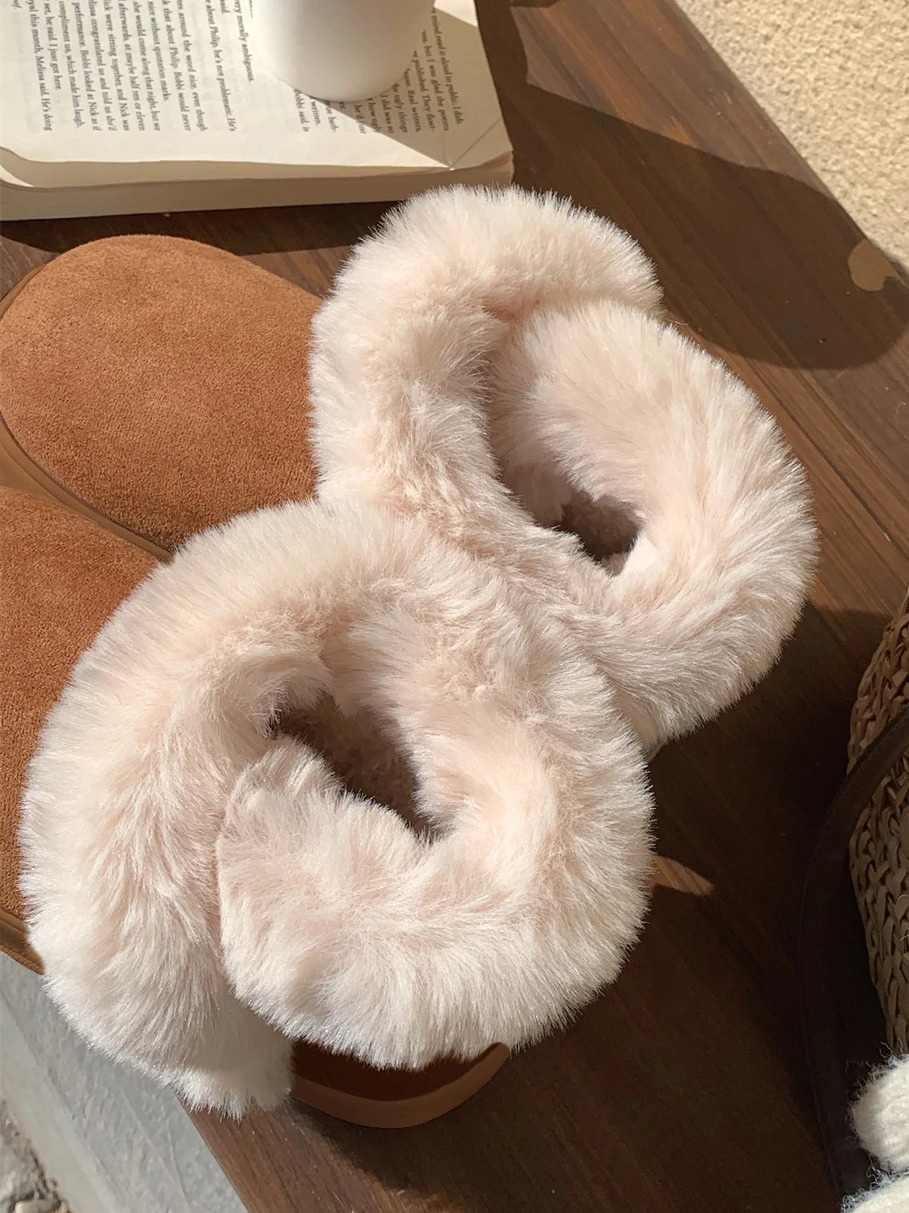 Women Snow Boots Casual Instagram Korean Version Contrasting Color Cotton Shoes Thick Sole Anti Slip Winter Boots 241114