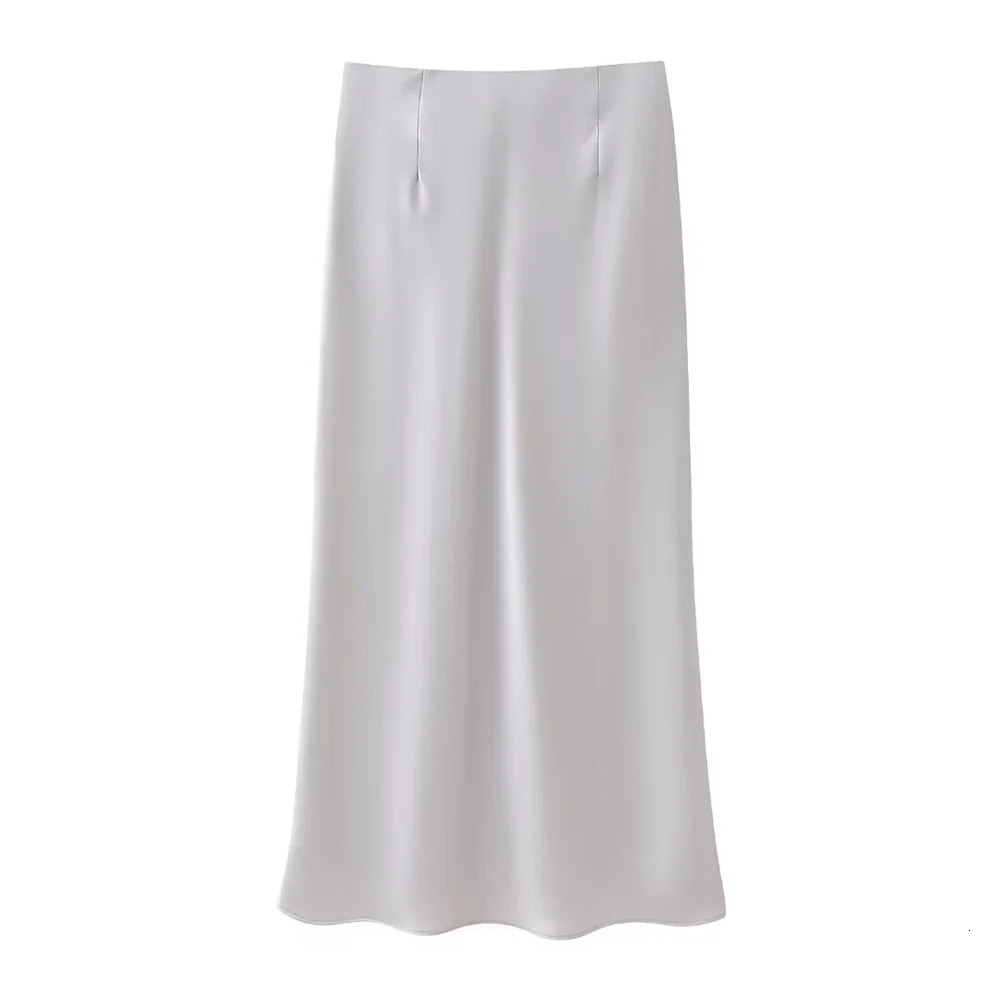 Womens Fashion Silk Texture Top Skirt Set 240423