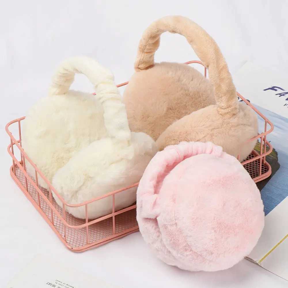 Fashionable unisex winter ear warmers for women plush solid color comfortable ear cushions W241126
