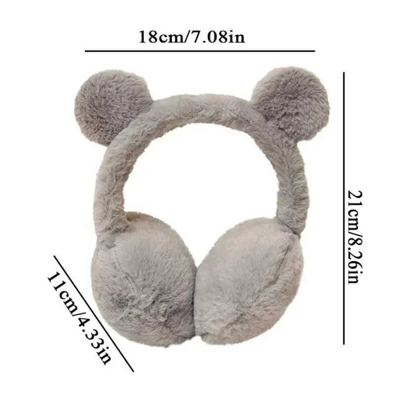 Winter Warm Plush Earmuffs for Women Men Cute Bear Ears Ear Warmer Earfl Outdoor Windproof Ear-Muffs Faux Furry Ear CoversXJ241126