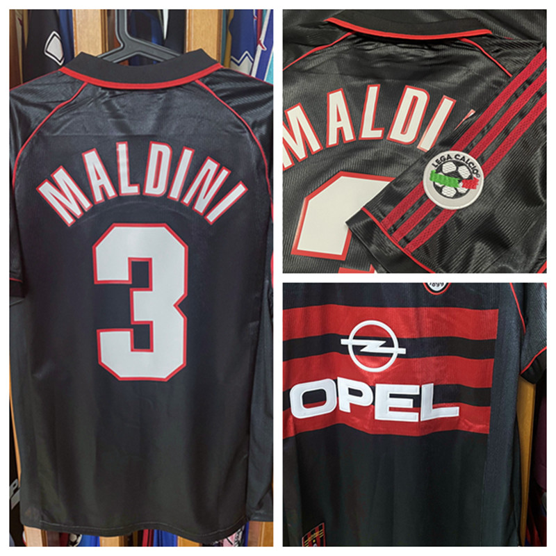 Vintage classic Retro a...c 99/00 centenary third Shirt Jersey Short Sleeves Maldini Shevchenko Boban Custom Name Number