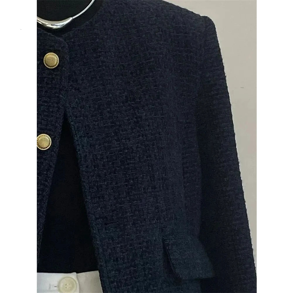 Black Little perfume Style Womens Wool Jacket Autumn Winter Premium Feel Short tweed Wool Coat Warm Coat 241125
