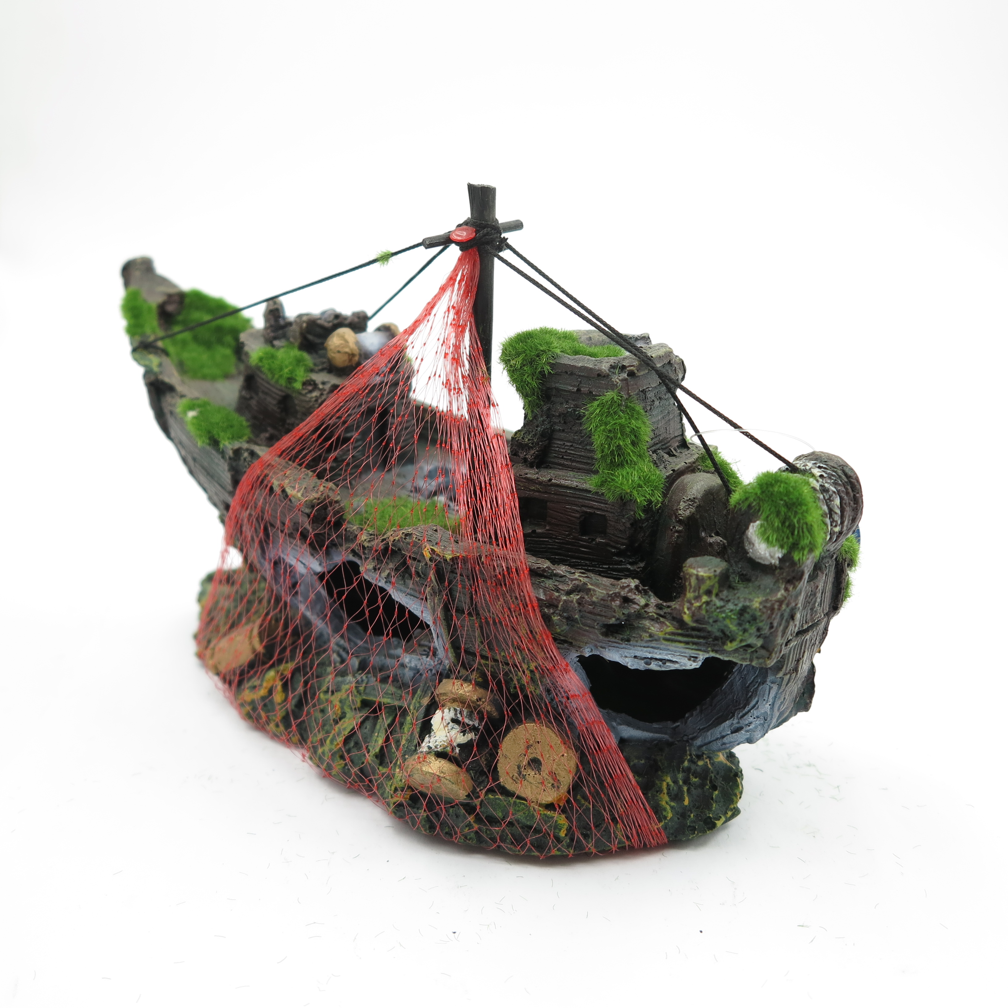 RELAQCC Aquarium Ornament Wreckship resin
